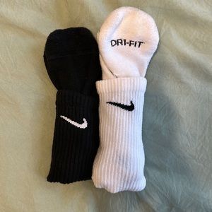 Black and White Nike tall socks